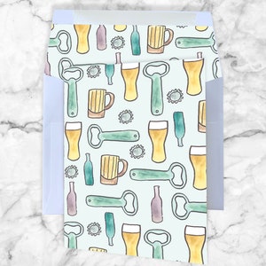 Tarjeta de felicitación de cerveza, papelería, tarjeta simplemente porque sí, tarjeta de amigo, tarjeta de notas en blanco, cerveza artesanal, tarjeta de felicitación, tarjeta de camarero