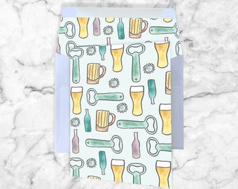 Craft Beer Greeting Card: Hand-Painted Design