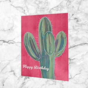 Tarjeta de cumpleaños de cactus, cumpleaños, papelería, tarjeta de cactus, tarjeta de notas en blanco, tarjeta de felicitación para amigos, padres, esposos, esposas,