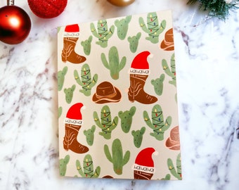 Texan Christmas Card: Cowboy Boots & Cactus Holiday Greeting