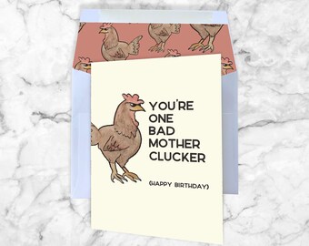 Funny Chicken Birthday Card: Mother Clucker Greeting