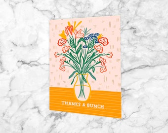 Thanks a Bunch Card: Floral Thank You Notecard