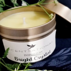 Inspired by CRYSTAL Travel Size Luxury Perfume Candle Strong Scented Vegan Designer Inspired Candle Handmade Coconut Wax Mother&#39;s Day 4 oz