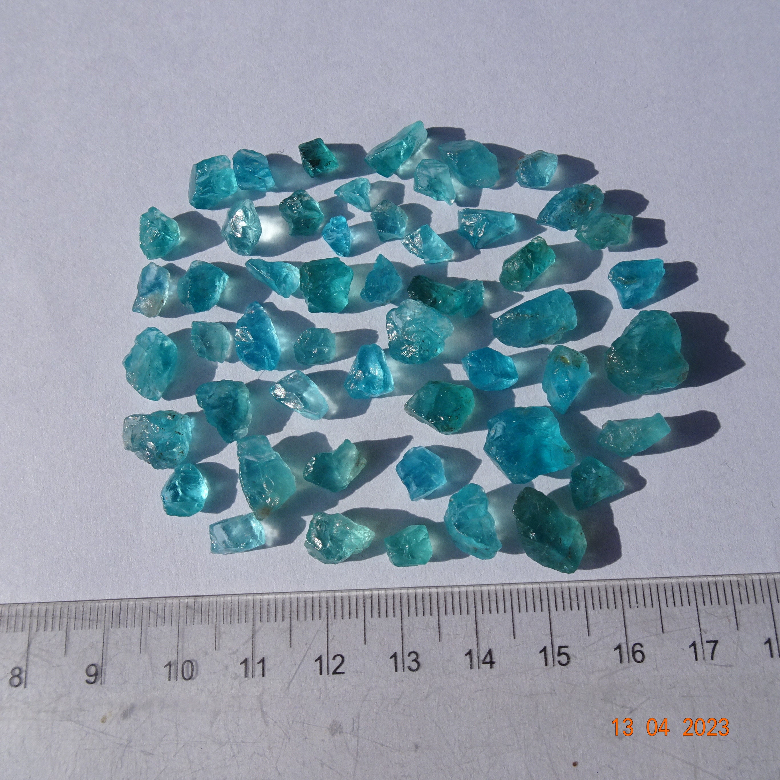 Lot Rare De 4 Apatites Bleues Naturelles Brutes D'Afrique - 5,68 Carats (p294.136T)