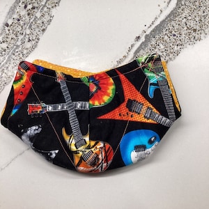 Reversible Microwave Bowl Pot Holder/Cozy - 1 small - guitar pattern