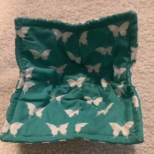 Reversible Microwave Bowl Pot Holder/Cozy - butterflies - 1 small