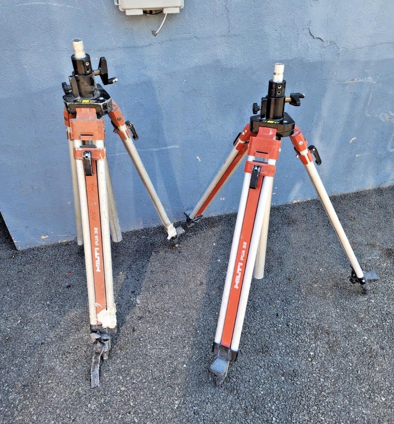 Lot 2 Hilti PUA 32 crank tripod contractors builders tripods surveying equipment image 4