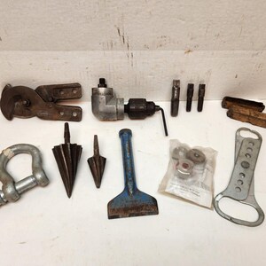 Lot Spiral Reamers, Greenlee 706 Head, Milwaukee Right angle head, Pipe taps image 1