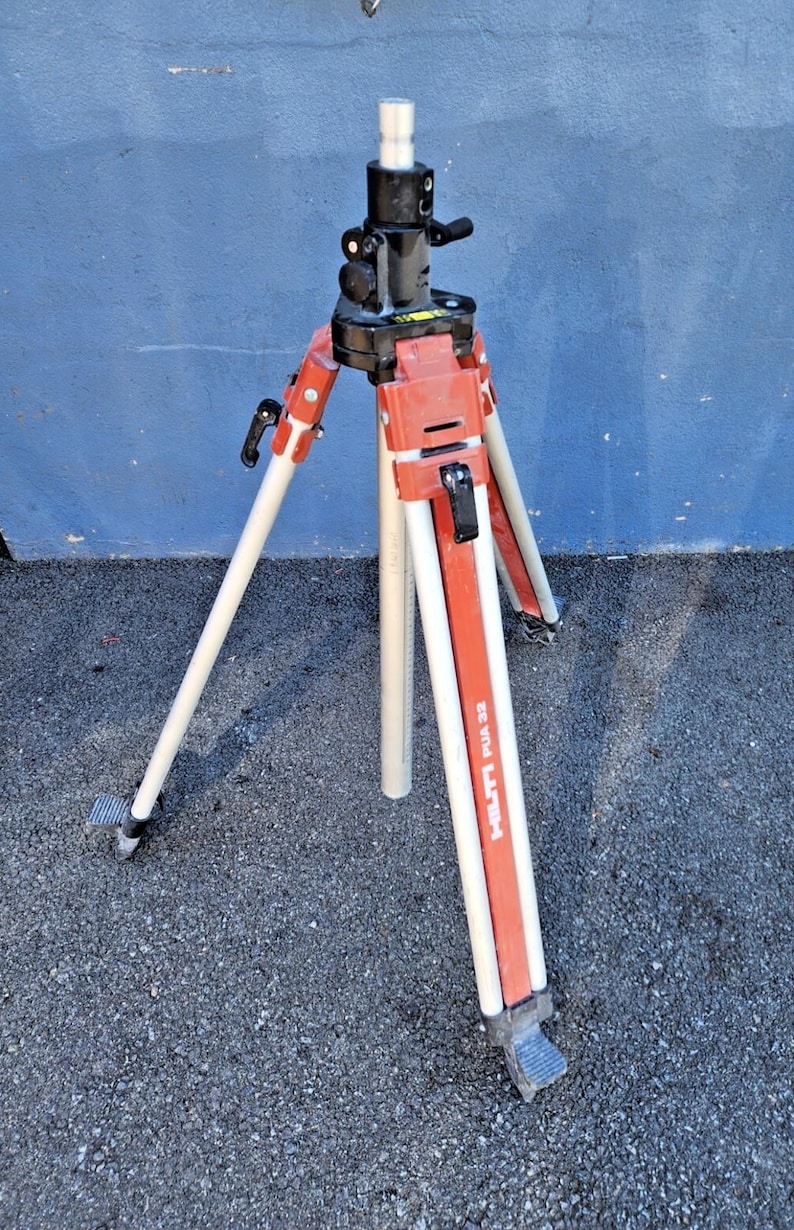 Lot 2 Hilti PUA 32 crank tripod contractors builders tripods surveying equipment image 2