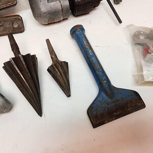 Lot Spiral Reamers, Greenlee 706 Head, Milwaukee Right angle head, Pipe taps image 3
