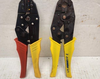 Lot 2 Pressmaster Ratchet Sta-Kon Hand Crimping Tools Free Shipping