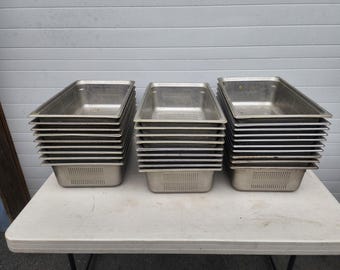 Lot 9 Vollrath 90053 Model-"Super Pan 3"-Full Size x 6" D Perforated Food Pans