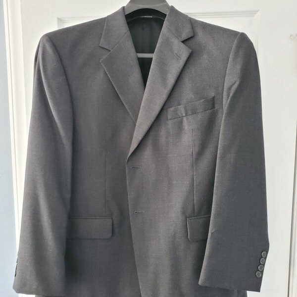 Stafford Mens Suit Blazer Coat Two Button Wool Jacket Size 44 Short