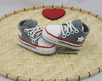 Baby sneakers reinforced double sole Improved quality Birthday gift Baby sneakers crochet sneakers crochet