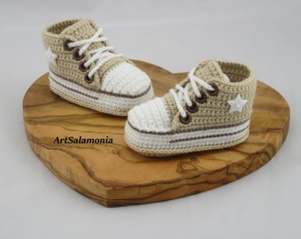 Baskets bébé renforcées double semelle Qualité améliorée baskets beige clair Chaussures bébé cadeau d'anniversaire baskets beige crochet