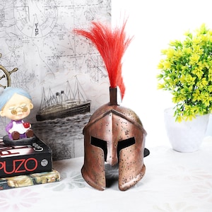 Antique Spartan Helmet Medieval 300 King Leonidas Greek Replica Armor Helmet Showpiece