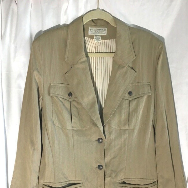 Women's Vintage BANANA  REPUBLIC SAFARI & Travel Clothing Co. Khaki Jacket Medium