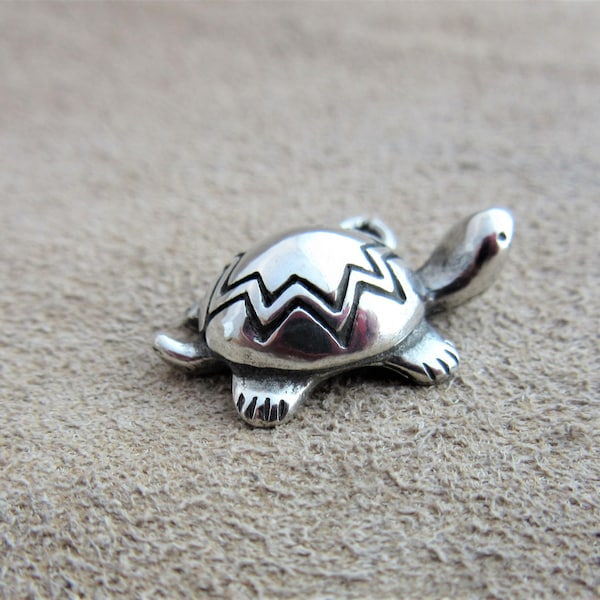 Mimbres Turtle Charm - Sterling Silver -Turtle Pendant - Silver Turtle Charm - Health & Longevity - Sea Turtle - Mother Earth - Animal charm