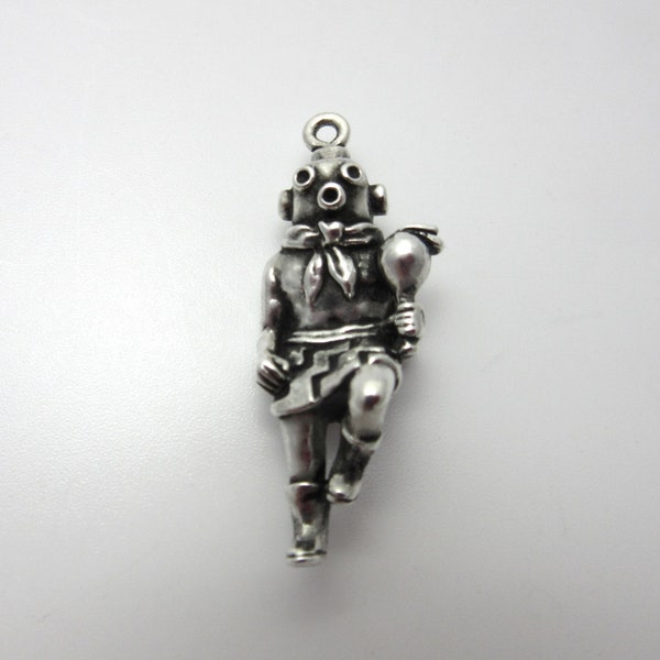 Mudhead Kachina Sterling Silver Dancer with Rattle charm/pendant