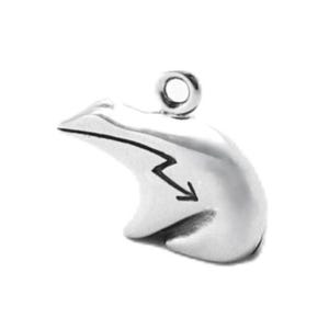 Bear with Heartline Charm in Sterling Silver-Heartline Sitting Bear Pendant-Southwest Sterling Silver Jewelry-Sterling Silver Animal Jewelry