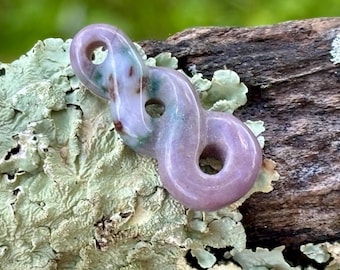 Turkish Purple Jade - Pendant - Tribal Figure 8 - Natural Stone from Turkey - Hand carved - Undyed - Item 517