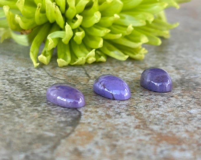 CLEARANCE LOT Genuine Purple Jade Cabochons - Oval - Sizes vary - High grade Natural Stone GRADE A - Undyed Lavender Jadeite - Item 451f
