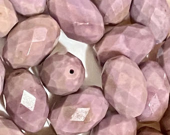 Large Purple Jade Focal Beads - Large Facetted Barrel - Turkish Lavender Jadeite - Turkiyenite - Item 857