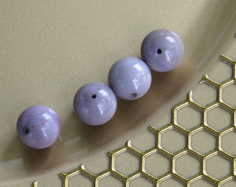 SALE Extra Large 14 mm Round  Purple Jade Beads - Natural Stone Beads - Round - Natural Turkish Purple Jade - Item 464