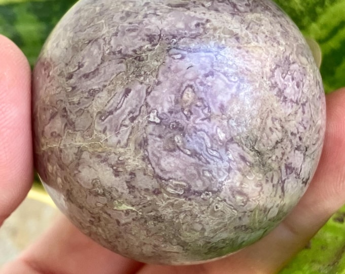Medium Lavender Jade Stone Sphere - Turkish Lavender Jade - Turkiyenite - Natural Stone for Metaphysics or Spiritual Use - Item S2