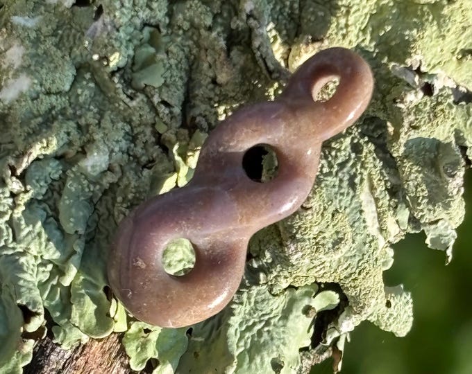 Turkish Purple Jade - Pendant - Tribal Figure 8 - Natural Stone from Turkey - Hand carved - Undyed - Item 503