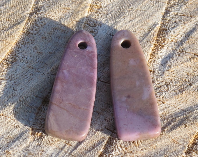 Purple Jade Earring Cabs - Lavender Jade for Earrings - Earring Pair - Natural Stone  - Undyed - Item 303