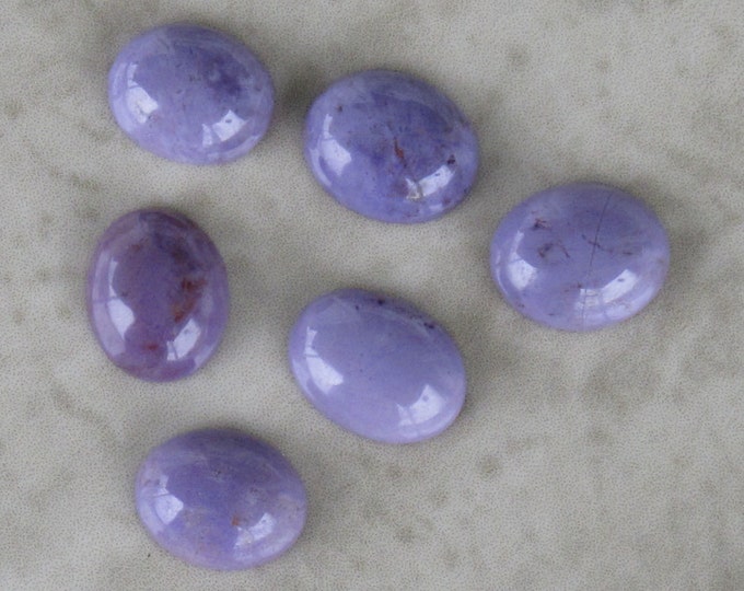 GRADE B Large Genuine Purple Jade Cabochon - Oval - 10 mm x 12 mm - High grade Natural Gemstone  - Undyed Lavender Jadeite - Item 460B