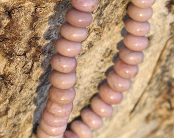Extra Small 6 mm Rondelle Lavender Jade Beads - Natural Stone Beads - Undyed - Untreated - Item 215e