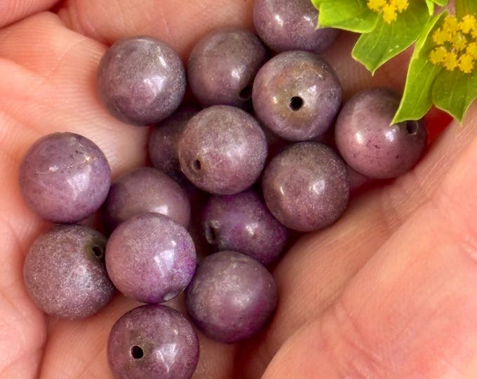 Sample - 16 beads - IMPERFECT- Medium 8 mm Round Turkish Purple Jade Beads - Natural Stone Beads - AKA Lavender Jadeite - Item 217k