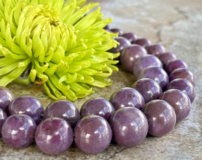 Graduated Large Purple Jade Beads - Natural Stone Beads - Round - Gemstone - Turkish Purple Jade - Item 63