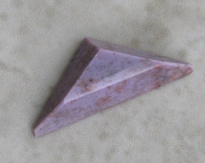 Turkish Purple Jade Cabochon for Pendant - Faceted Triangle Geometric - Natural Stone  - Undyed - Item 258