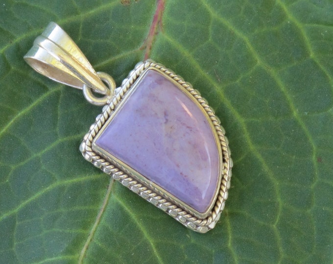 Purple Jade Pendant - Turkish Purple Jade Pendant - Natural Stone Sterling Silver - Item 568