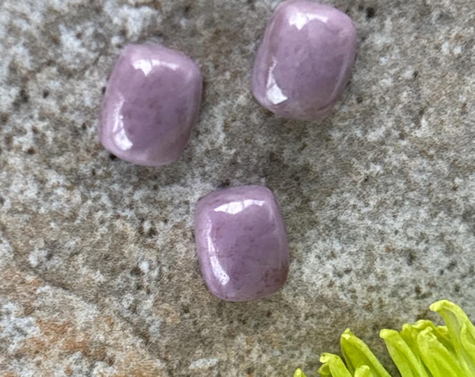 Turkish Purple Jade Cabochon for Ring or Lapidary - Cushion - 8 mm x 10 mm - Natural Stone  - Undyed - GRADE C - Item 458