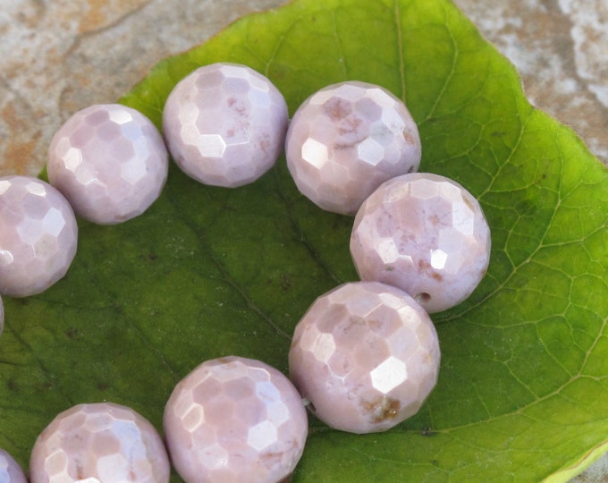 Facetted Purple Jade Beads - Natural Stone Beads - Round Graduated Strand - Undyed - Untreated - Natural Turkish Purple Jade - Item 211B