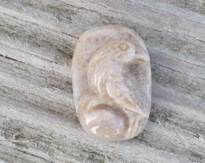Jade Cabochon for Pendant or Ring - Natural Stone  Bird - Undyed Natural Turkish Jade Taupe - Item 528