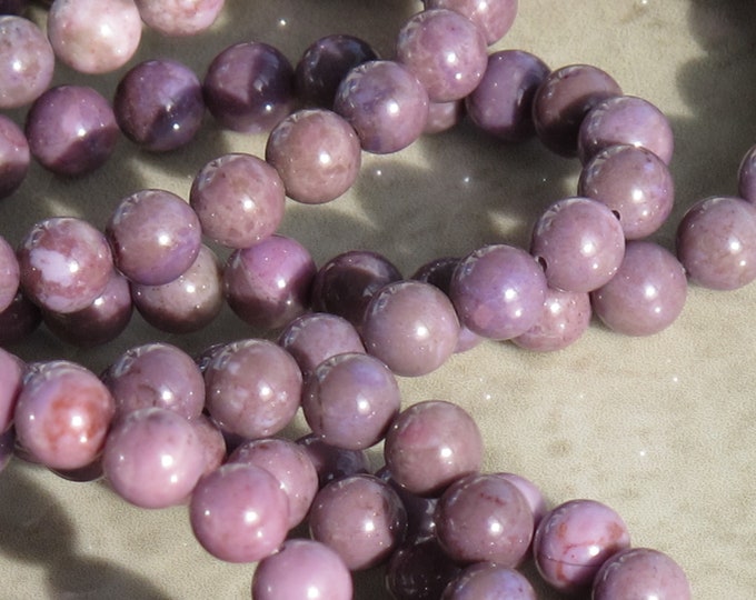 Small Purple Jade Beads - Natural Stone Beads - Round 6 mm - Turkish Purple Jade - Item 218F