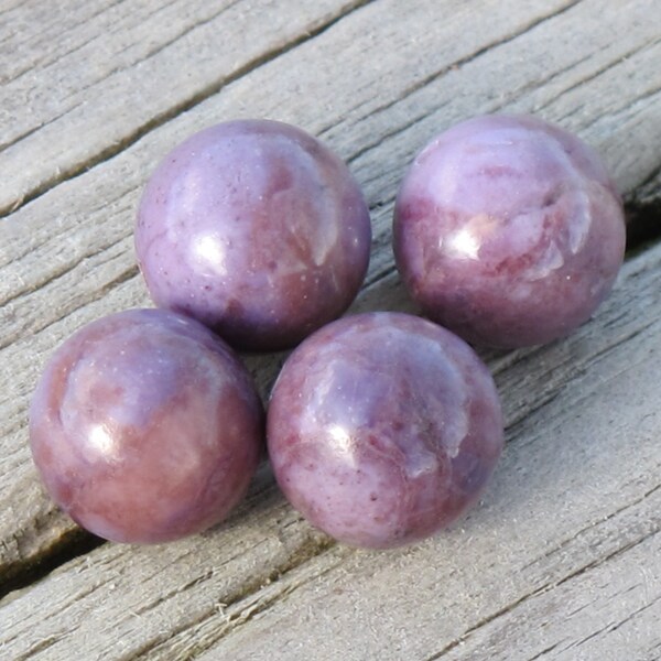 Sample - 4 beads - Medium 8 mm Round Turkish Purple Jade Beads - Natural Stone Beads - AKA Lavender Jadeite - Item 217b