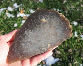 Slice of Black Chalcedony from Turkey, Reiki Healing Stone - Chakra Rough Raw Spiritual Stone - Item 456e