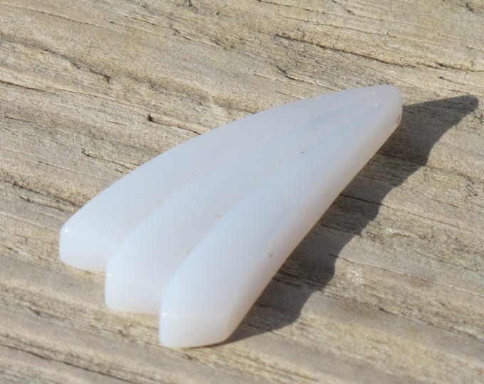 Chalcedony Carved Stone - Wing Fan Pendant Stone or Spiritual Palm Stone - Wire Wrap - Natural Gemstone  - Undyed - Item 512