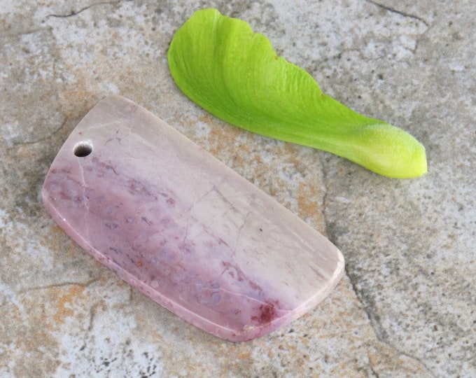 Genuine Purple Jade Cabochon Pendant - Jumbo Oversized Extra Large - Natural Stone  - Undyed - AKA Turkish Lavender Jadeite - Item 404B