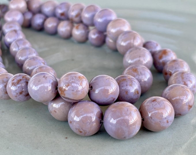 Graduated Large Purple Jade Beads - Natural Stone Beads - Round - Gemstone - Turkish Purple Jade - Item 63b