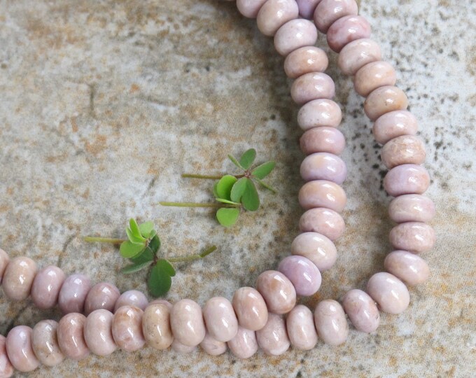 Extra Small 5 mm Rondelle Lavender Jade Beads - Natural Stone Beads - Undyed - Untreated - Item 51