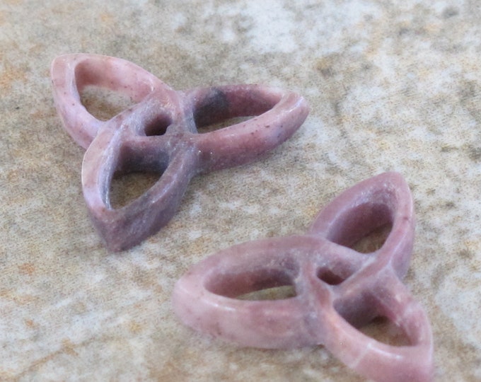 Purple Jade Earring Stones - Carved Lavender Jadeite for Earrings - Matching Pair - Natural Stone - Undyed - Item 801b