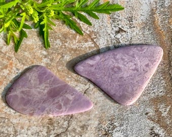 2 Piece Tumbled Purple Jade from Turkey, Reiki Healing Palm Stones Lavender Jadeite - Nugget - Bulk Raw Spiritual Stone - Item 101T