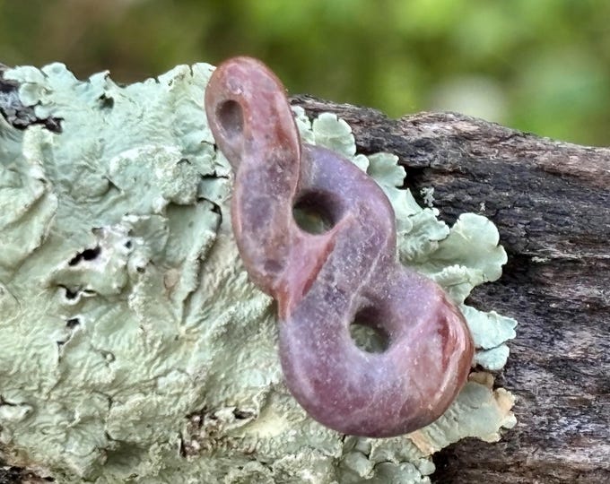 Turkish Purple Jade - Pendant - Tribal Figure 8 - Natural Stone from Turkey - Hand carved - Undyed - Item 517b